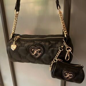 Juicy Couture Black Quilted Shoulder Bag Set